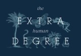 Visuel de marque Takaneo : la signature « the extra human degree » entourée d'illustrations de faune et de flore sur fond bleu nuit