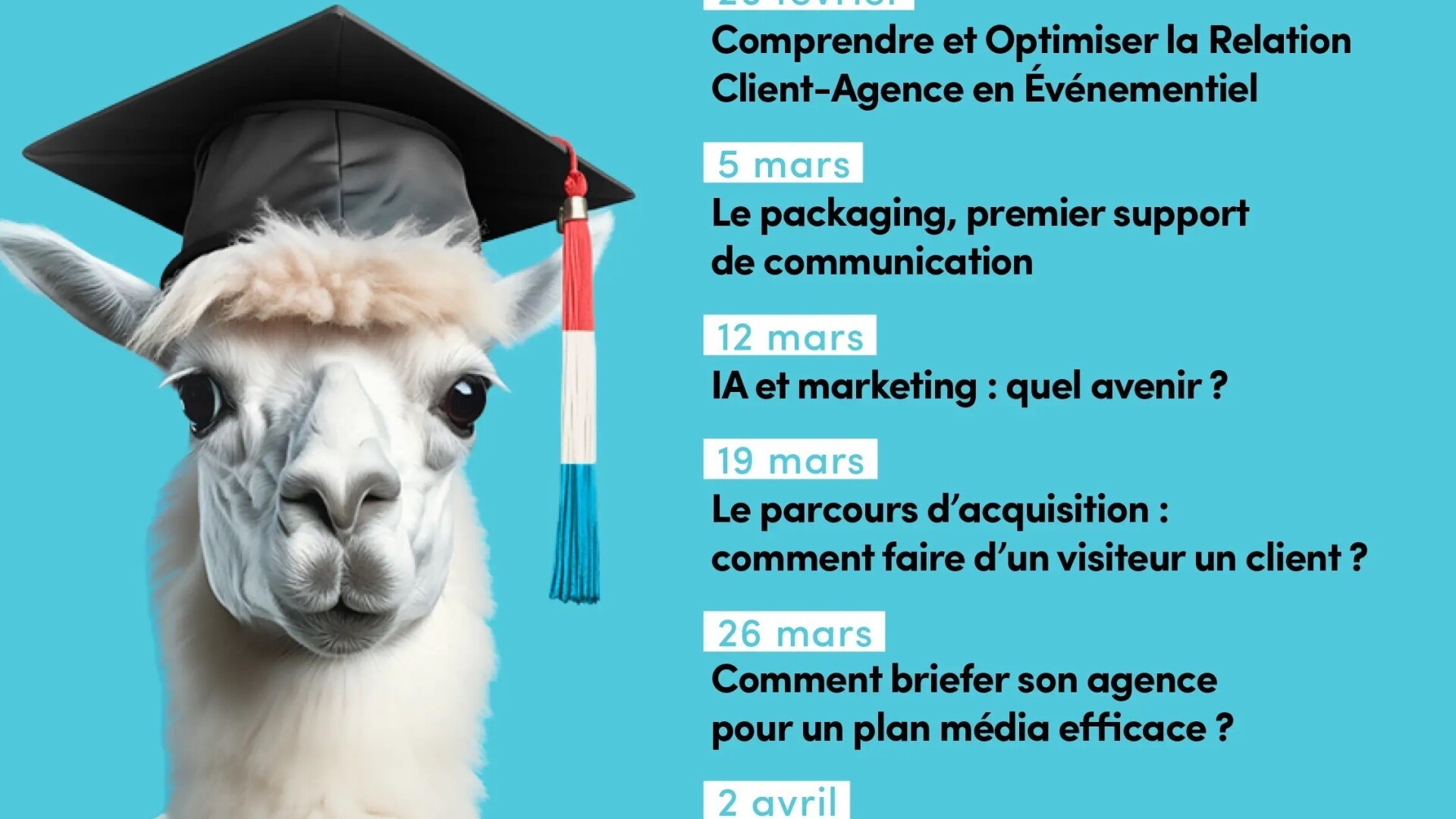Le programme de la saison 3 de la LAMA Academy
